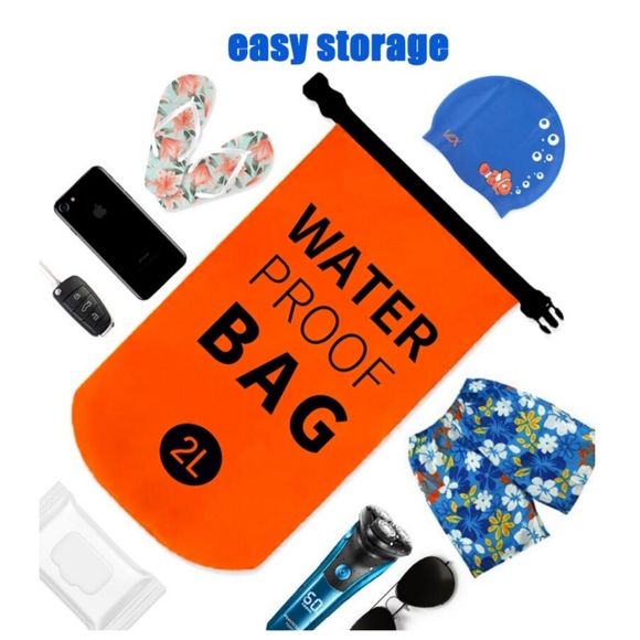 Brand new orange 2L dry bag camping swimming travel waterproof bag - Picture 2 of 9
